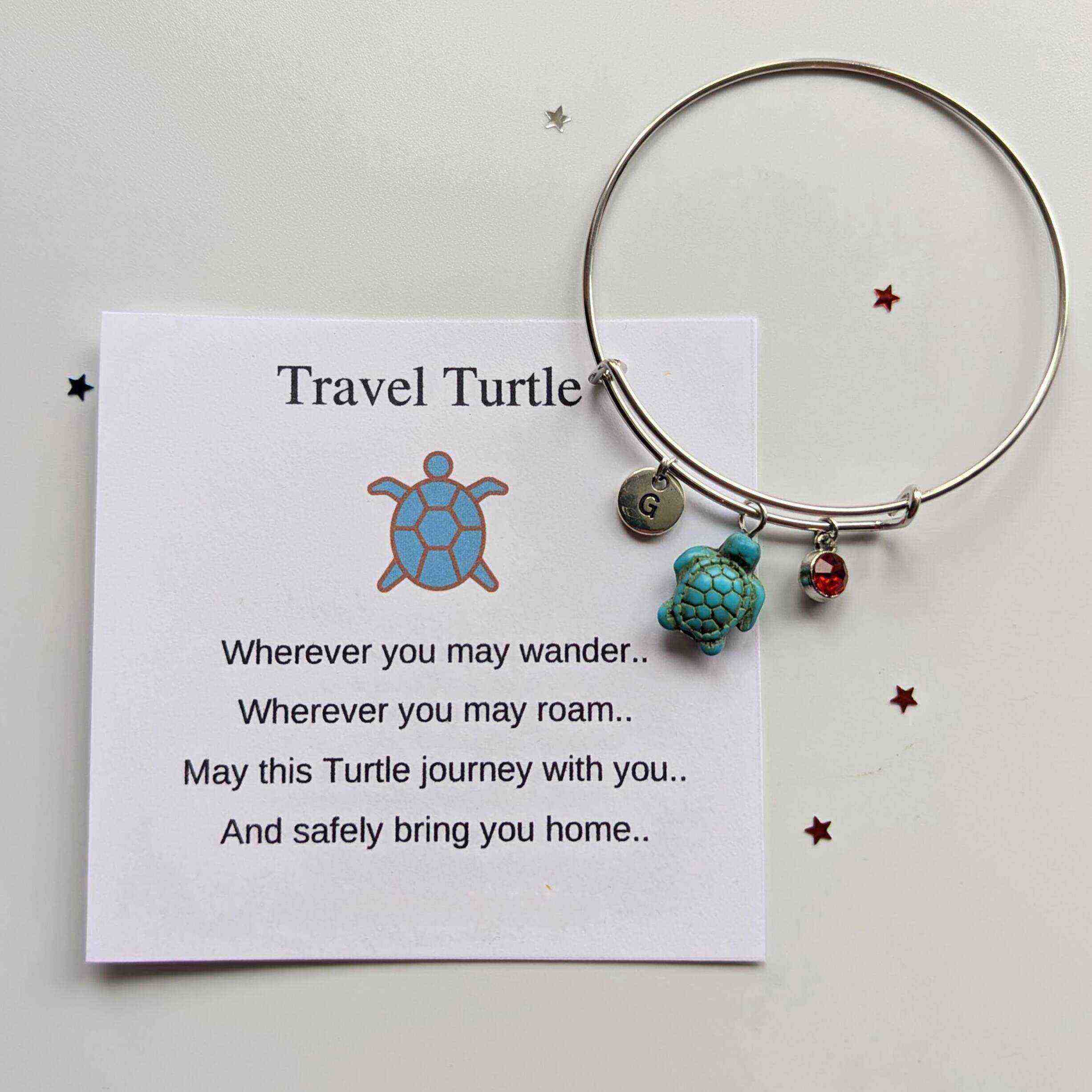 Adjustable travel turtle bracelet | Gift for a friend
