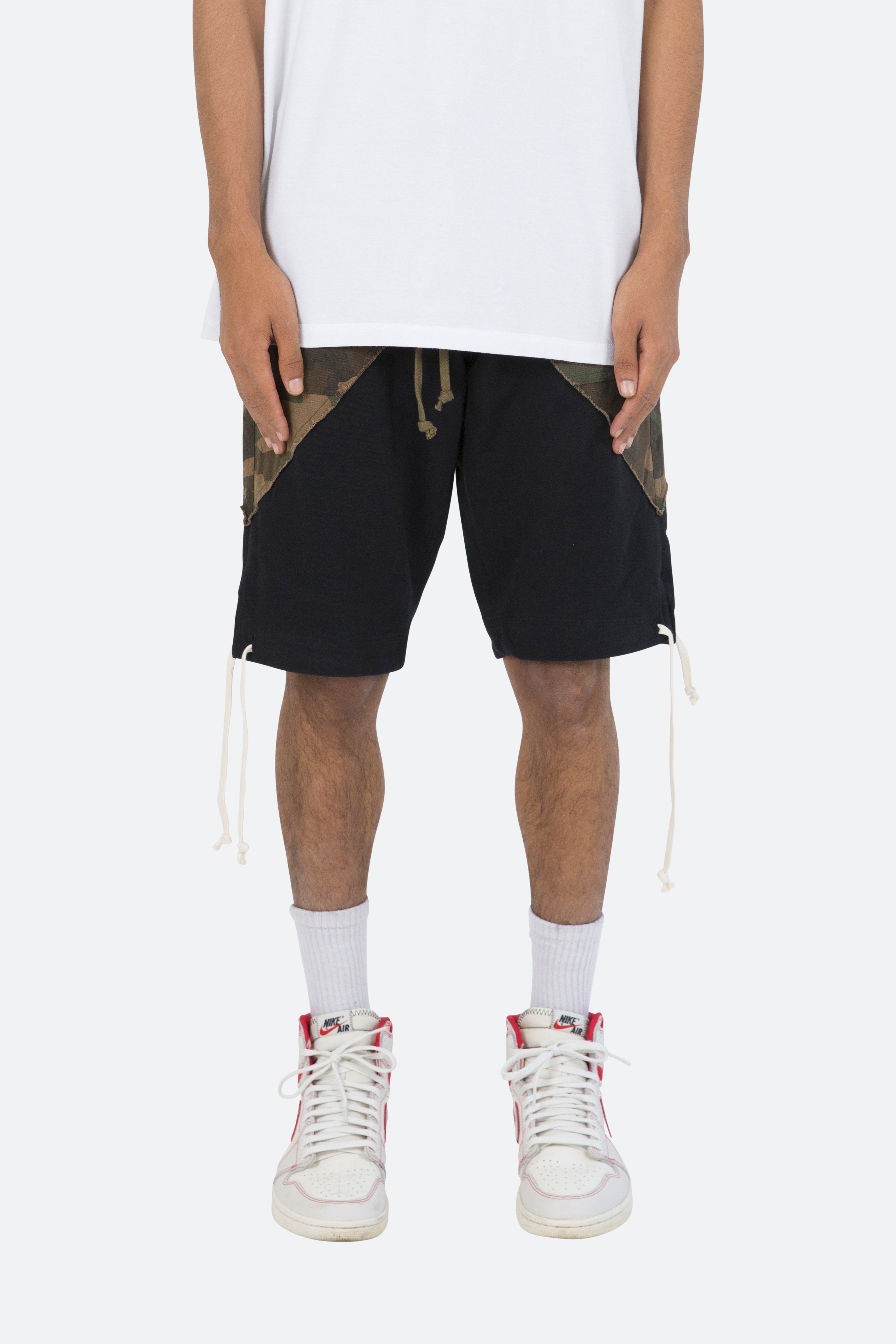 Paneled Sweatshorts - Camo/Black