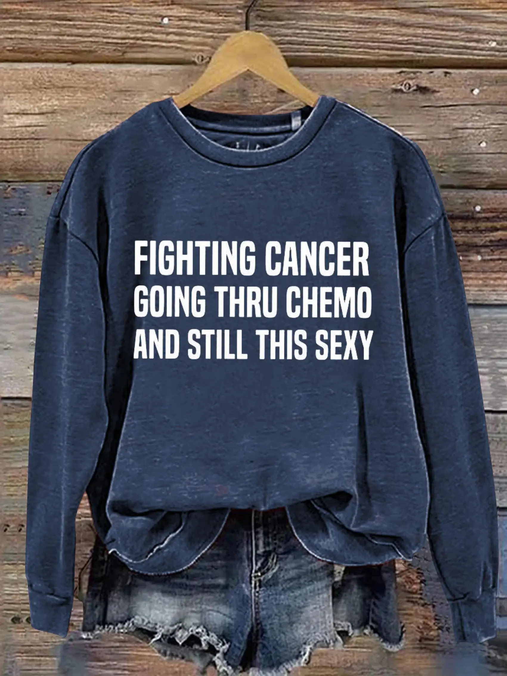 Fighting Cancer Art Print Pattern Casual Sweatshirt