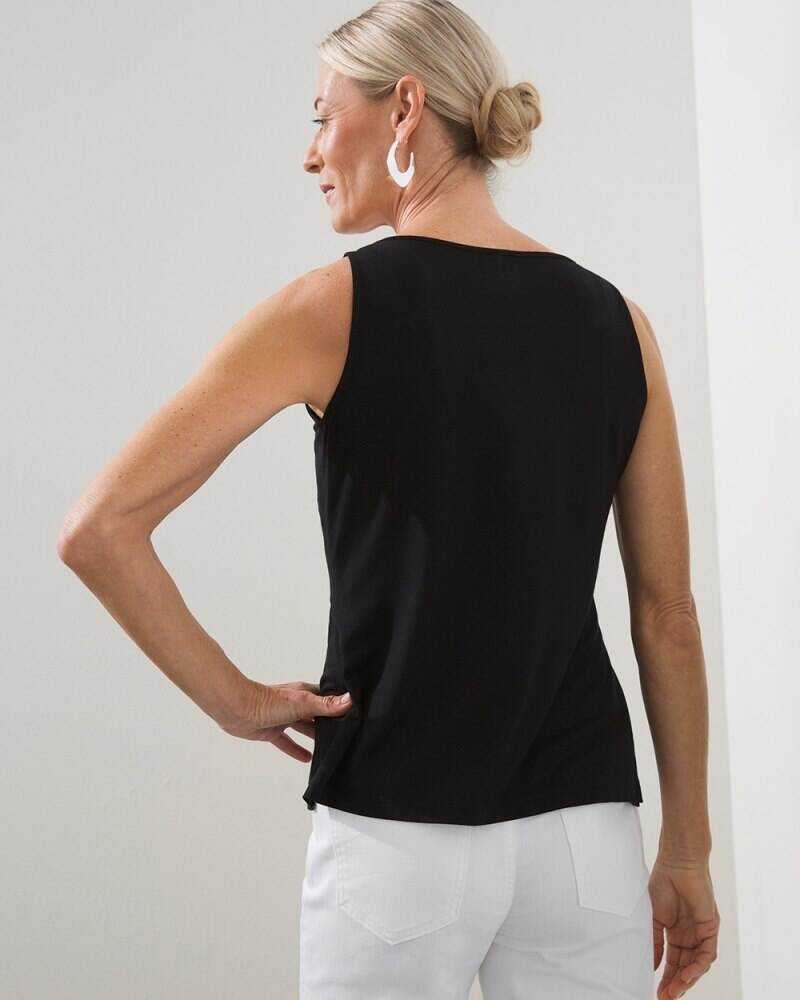 Touch of Cool Eyelet Tank Agua Azul