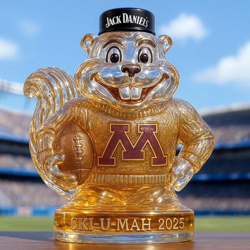 University of Minnesota Goldy Gopher Whiskey Bottle