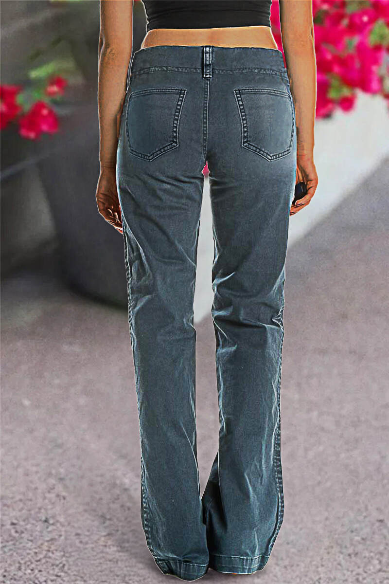 🔥Double Button Mid Waist Straight Leg Pants
