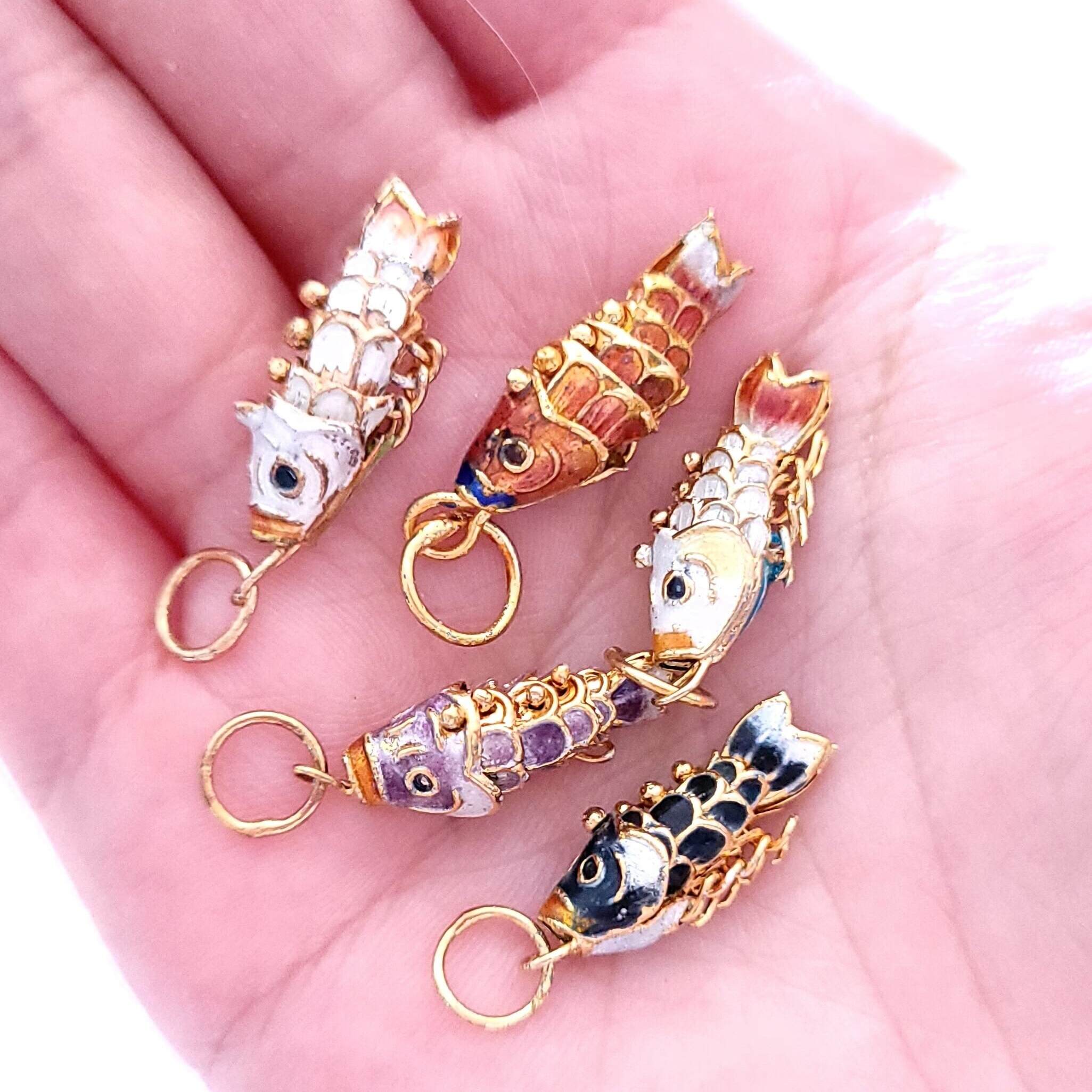 Cloisonne Enamel Koi Fish Charm
