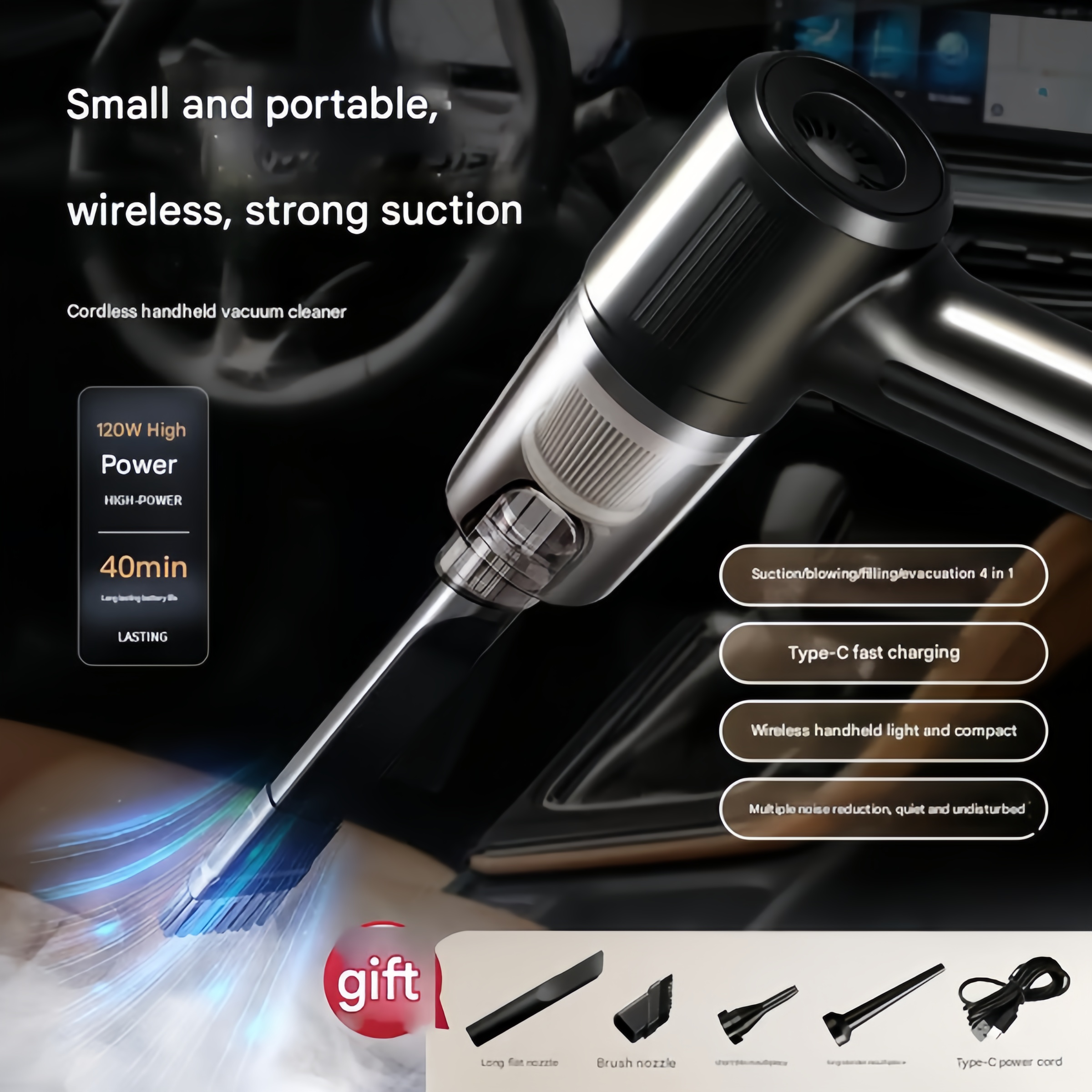 🔥Wireless Handheld Car Vacuum Cleaner