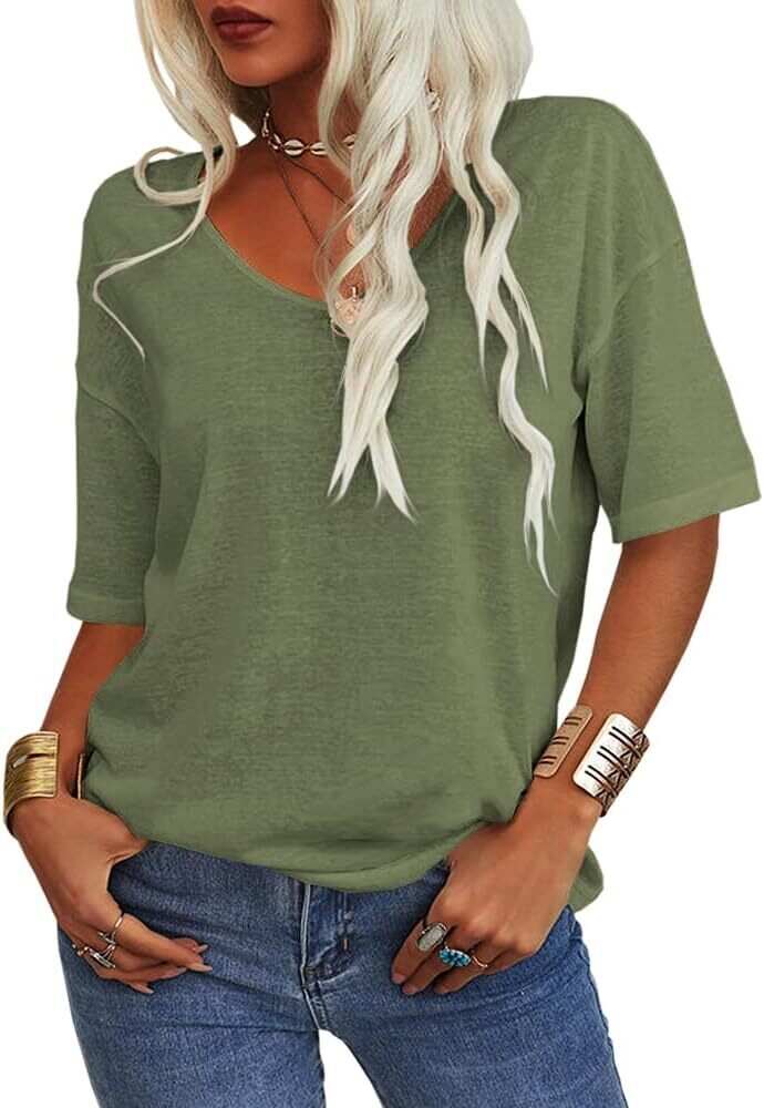 Summer Casual Half Sleeve T-shirt Basic Tops (Multiple Colors)