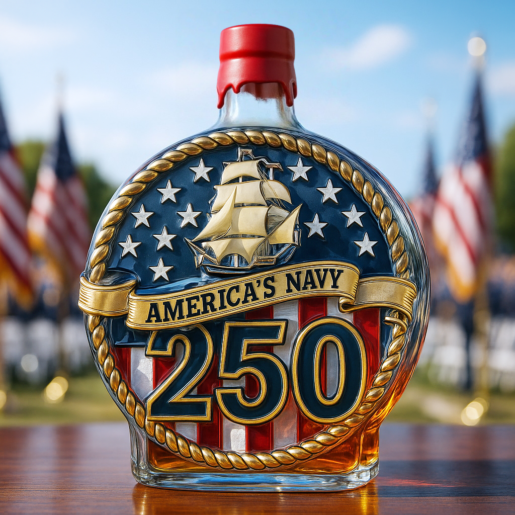 America’s Navy 250th Anniversary Commemorative Whiskey Bottle