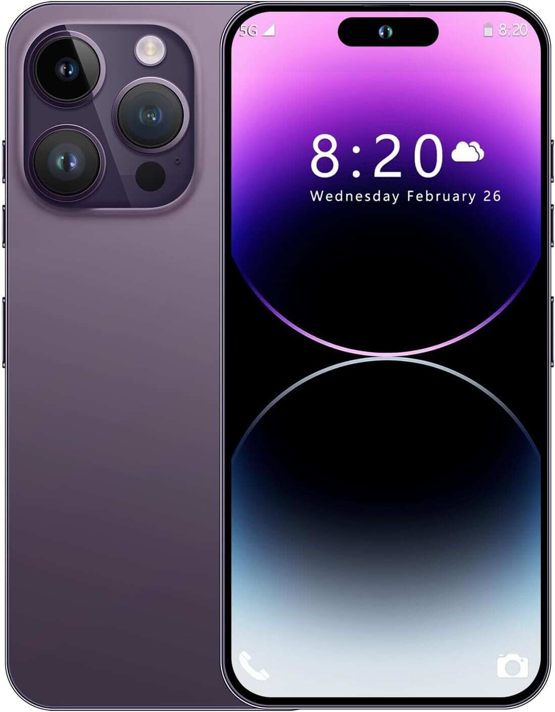 I15 Pro MAX Smartphone Unlocked Cell Phone,Battery 6800mAh 6.8 HD Screen Unlocked Phone,6+256GB Android 13 with 128GB Memory Card,Dual SIM/5G/Fingerprint Lock/Face ID (Blue Titanium, 6+256)