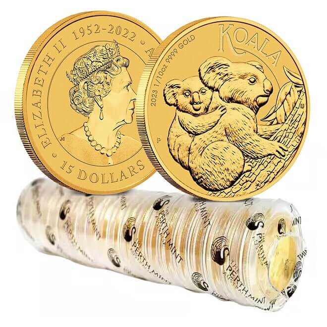 Perth Mint 1/10 Oz 24Kt 9999 Gold Australian Koala 2023 Bullion Coin