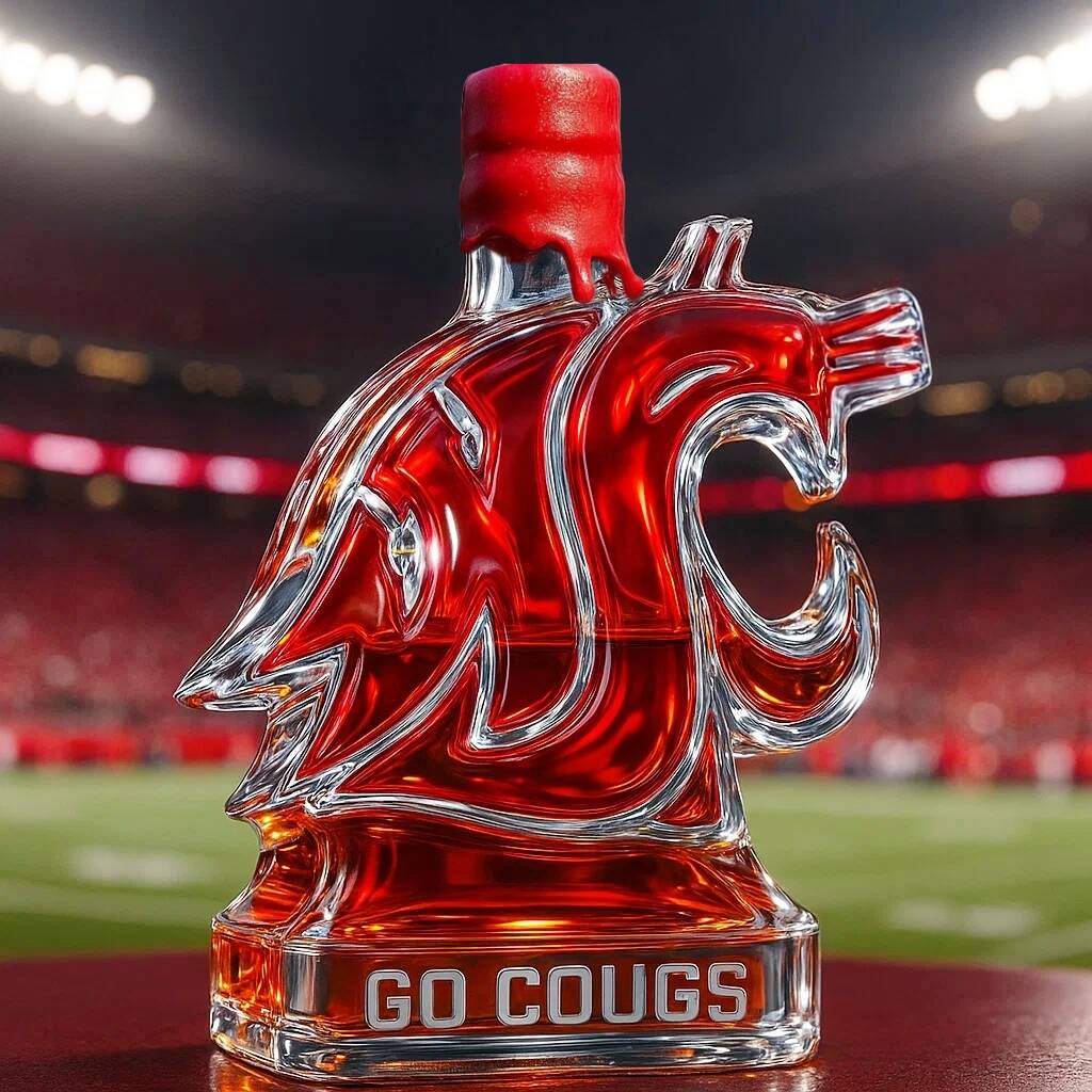 Washington State Cougars Whiskey Bottle