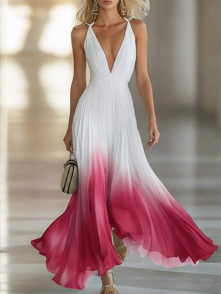 🔥Summer Arrivals🌟Women's V-neck Sleeveless Casual Loose Chiffon Camisole Dress