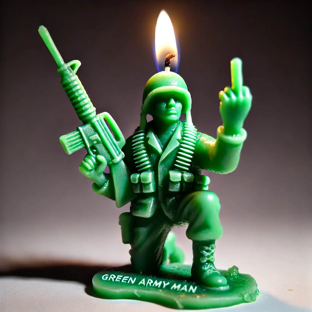 Funny Green Army Man Candles