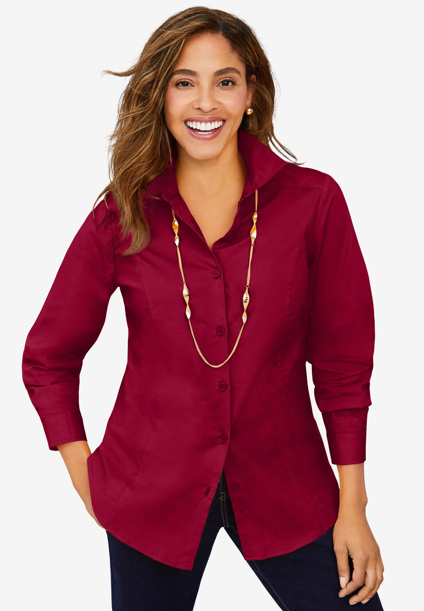 Stretch Cotton Poplin Shirt