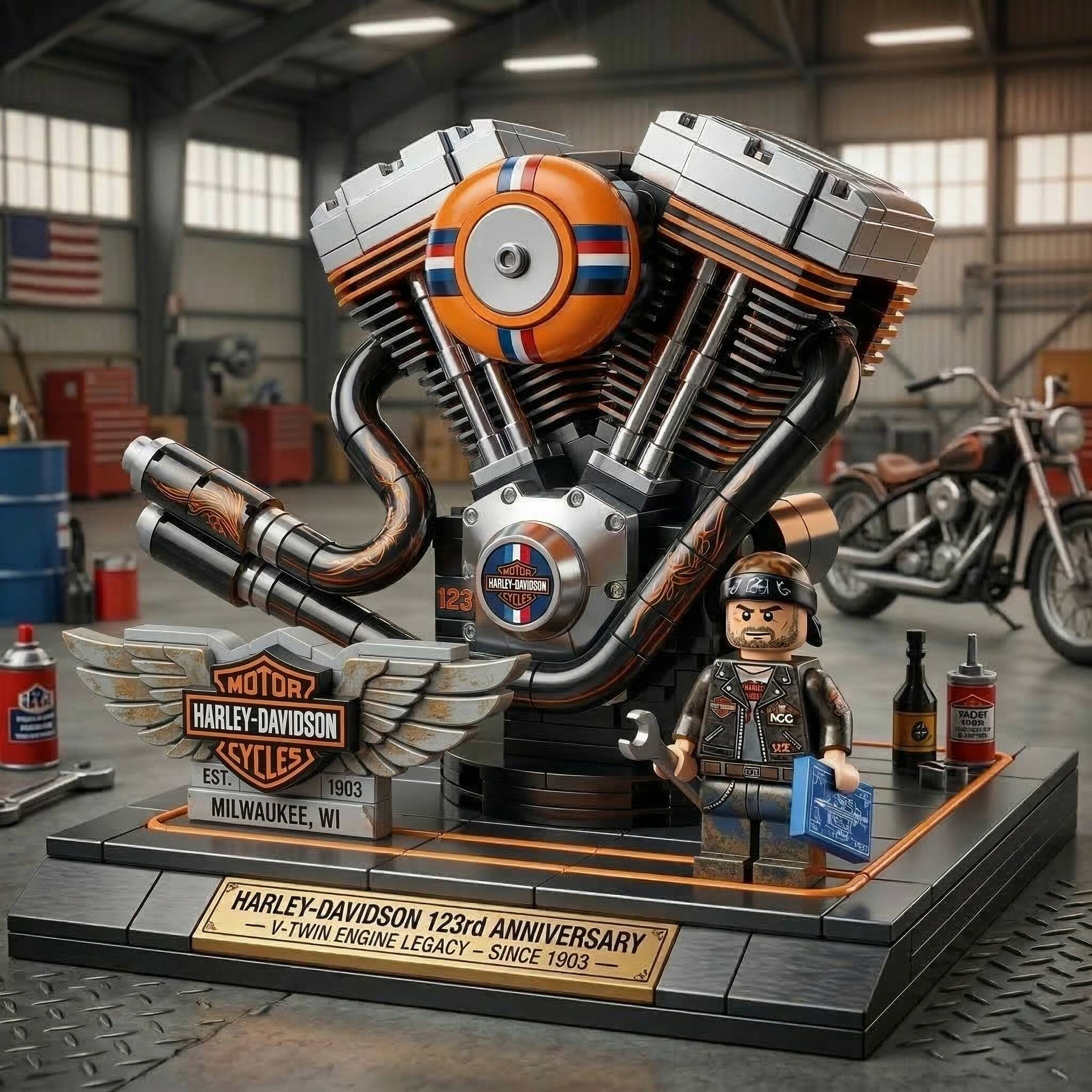Harley-Davidson V-Twin Engine Building Set🛠️🏍️