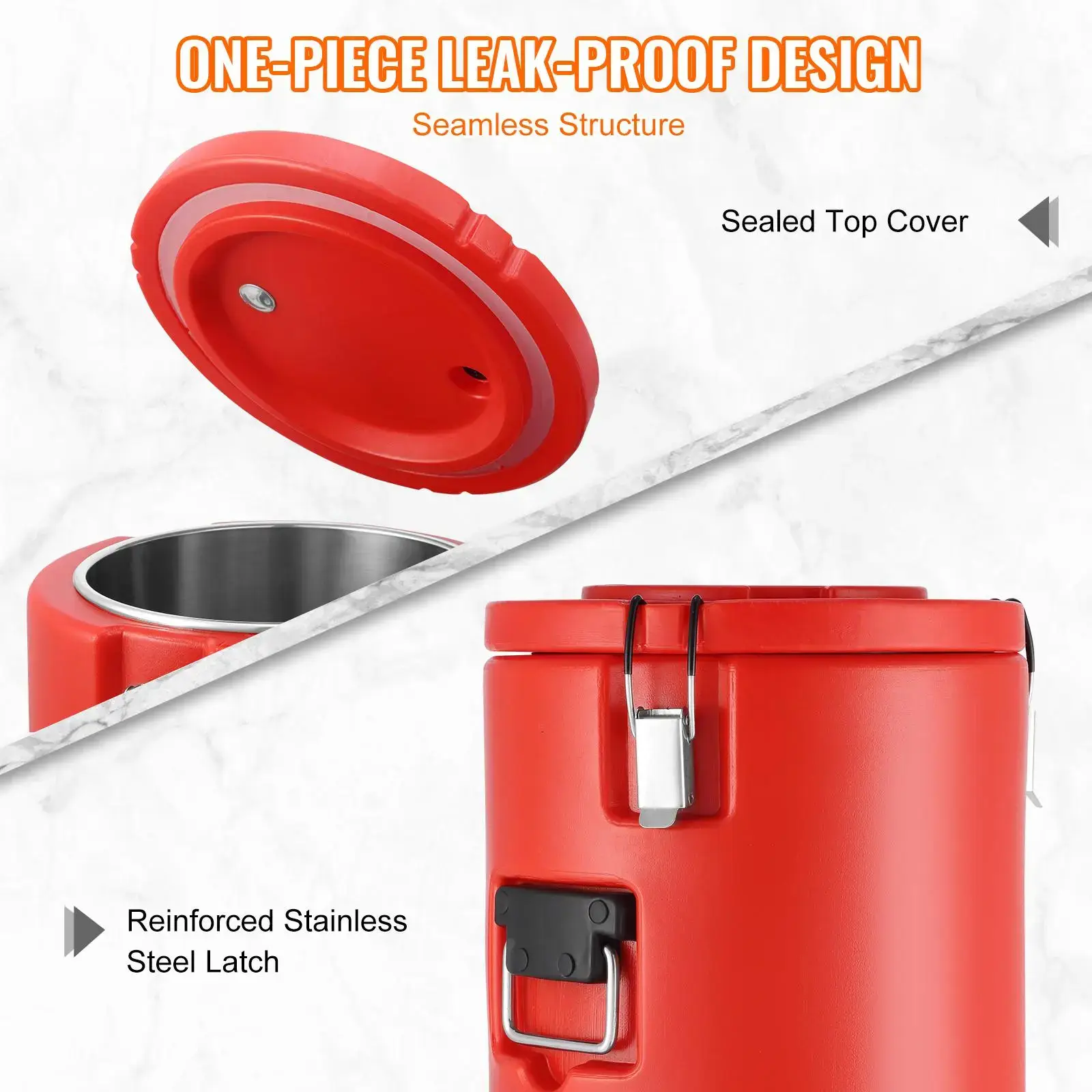 Stainless Steel Insulated Beverage Dispenser,  4.5 Gallon 17.2 Liter, Thermal Hot and Cold Drink Server Dispenser with Spigot Handle, Food-grade for Hot Tea Coffee Water Restaurant Drink Shop