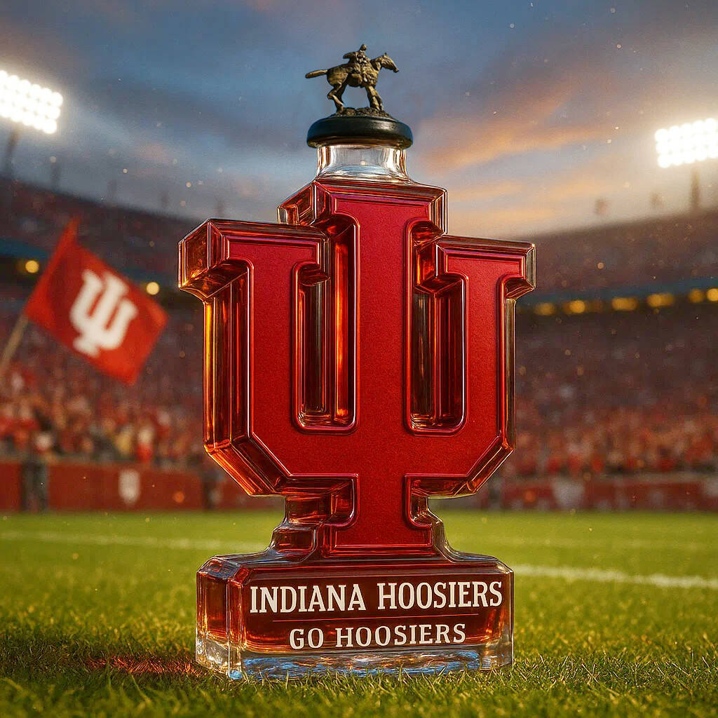 IU LOGO HOOSIERS Whiskey Bottle