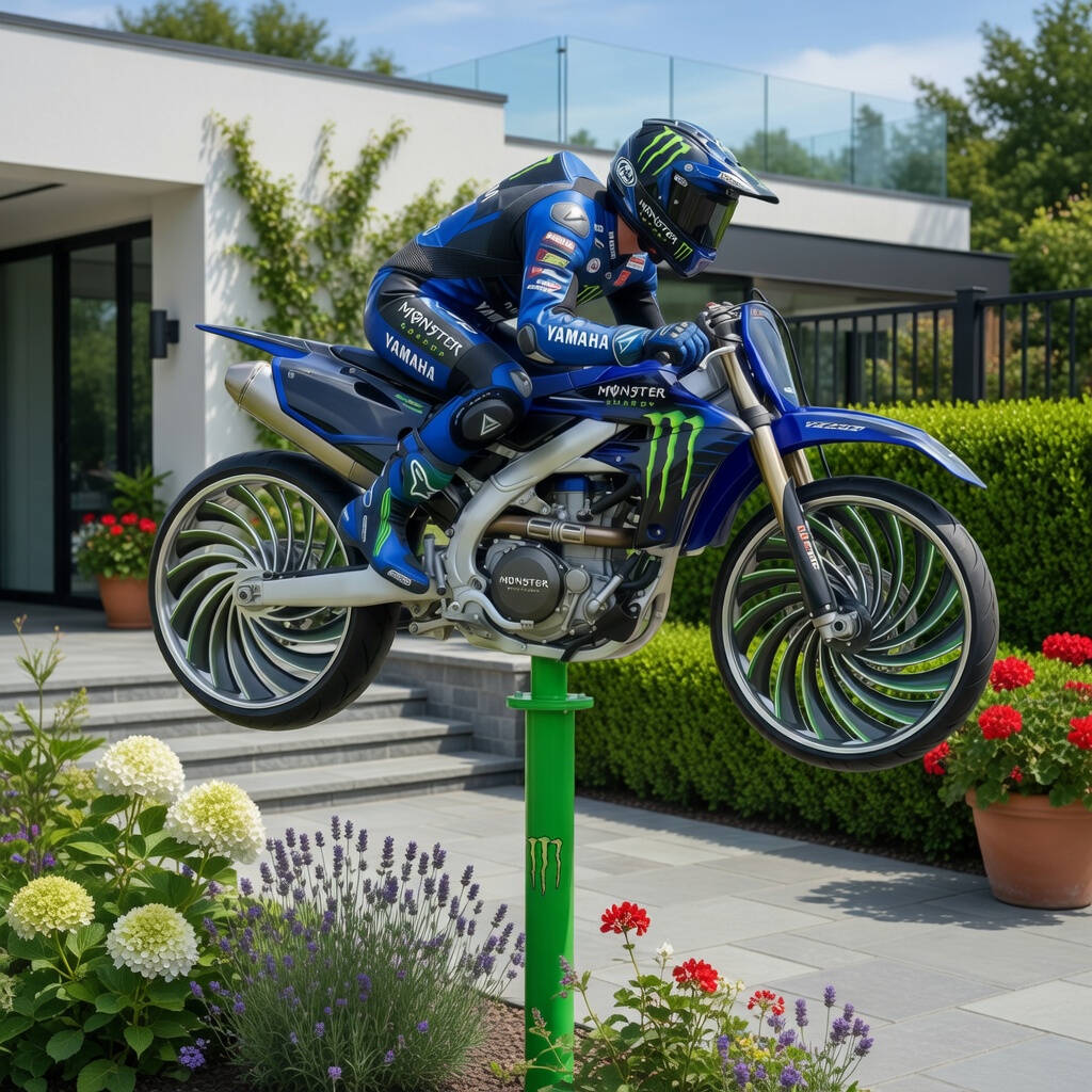 Monster Energy Yamaha Motocross Garden Wind Spinner