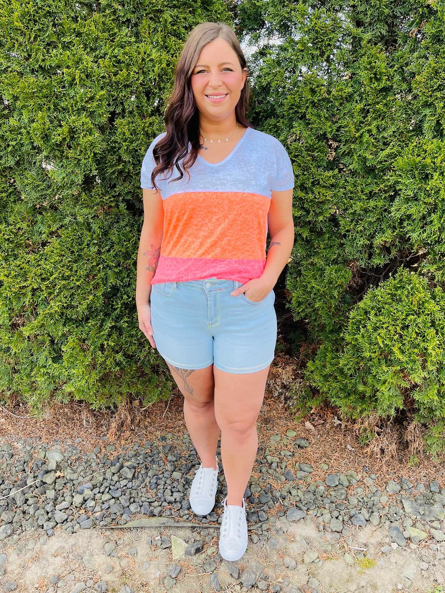 PLUS/REG Make Me Happy Rainbow Thread Shorts