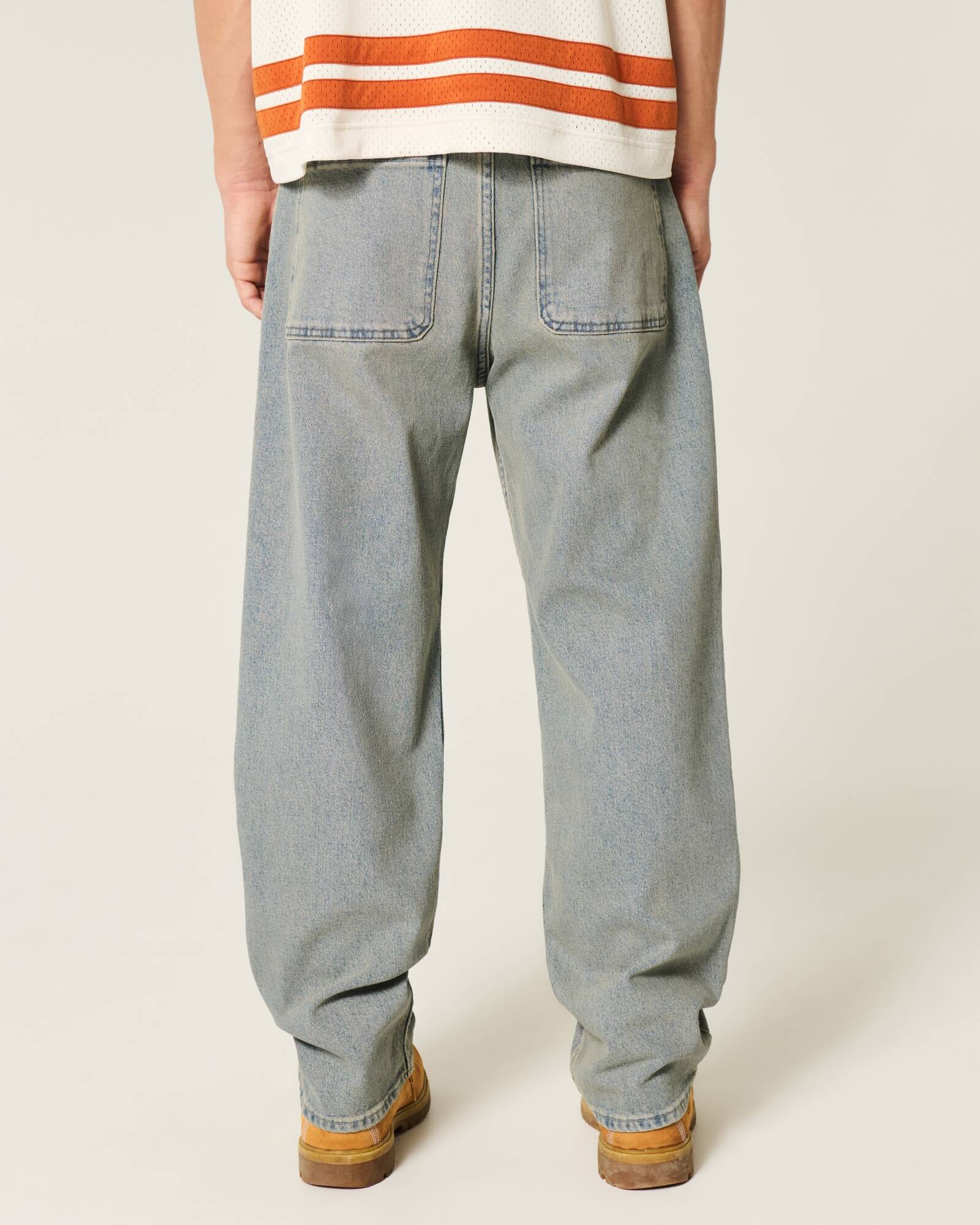 Railroad Stripe Baggy Painter Jeans