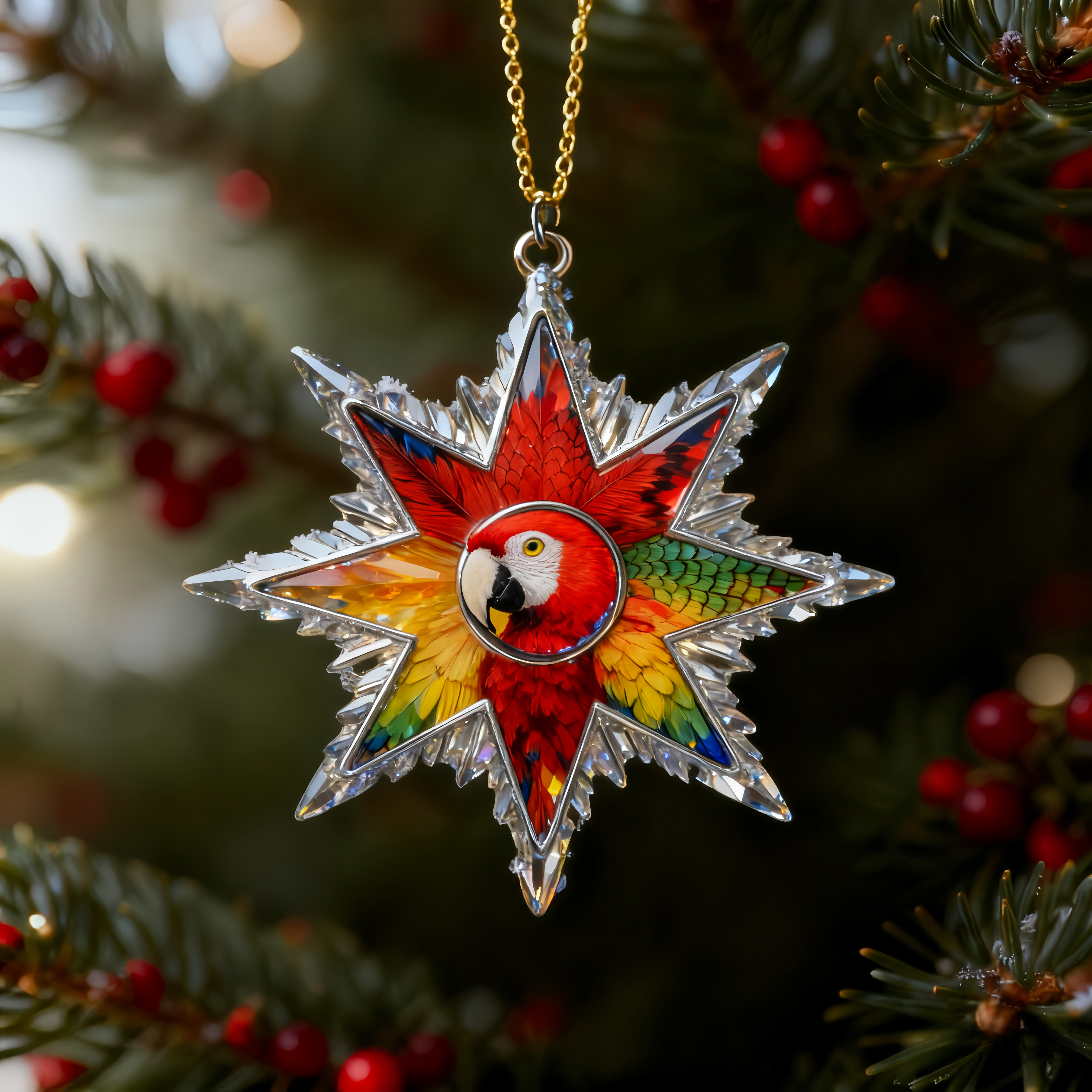 Bird Lovers Snowflake Christmas Tree Ornaments