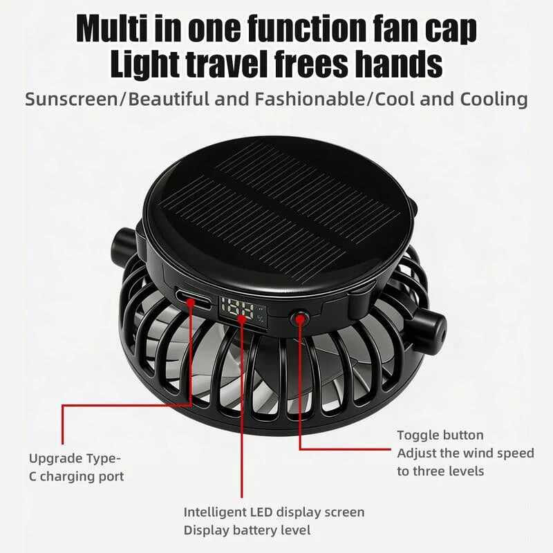 🔥Essential for high temperatures-🧢Stay Cool Under the Sun — Without Holding a Fan