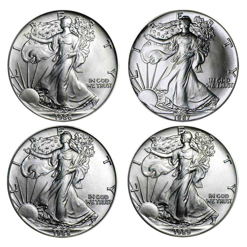 1986-1989 $1 American Silver Eagle Brilliant Uncirculated