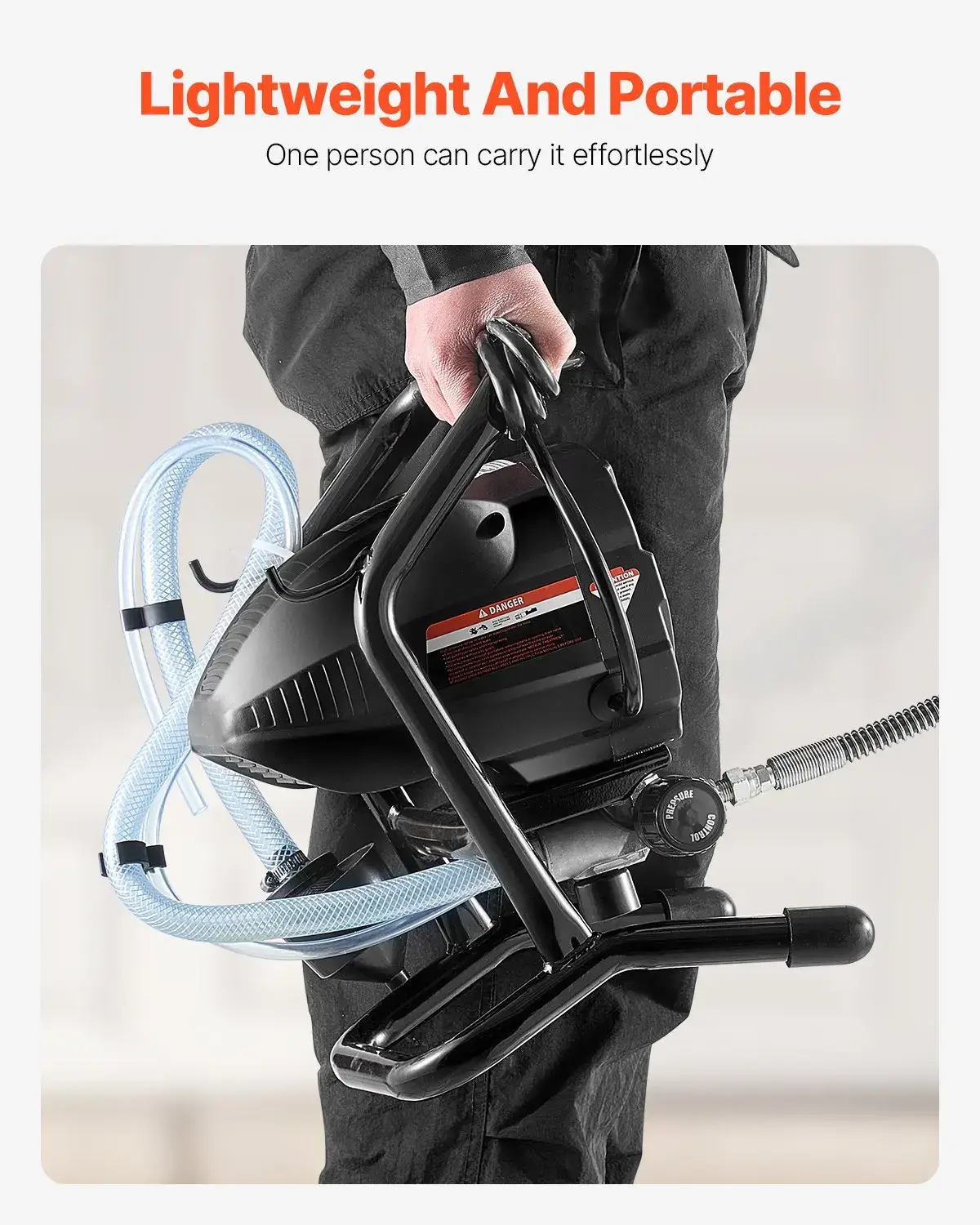 Stand Airless Paint Sprayer,  3000PSI 650W Efficient Electric Airless Sprayer,for Home Interior and Exterior Furniture and Fences, Handheld Paint Sprayers, Fine and Even Painting Effect