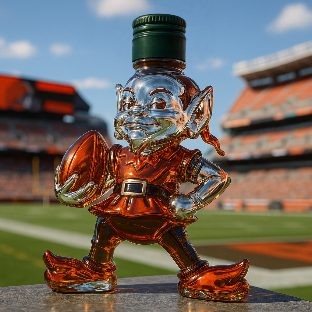 Cleveland Browns Brownie the Elf Whiskey Bottle