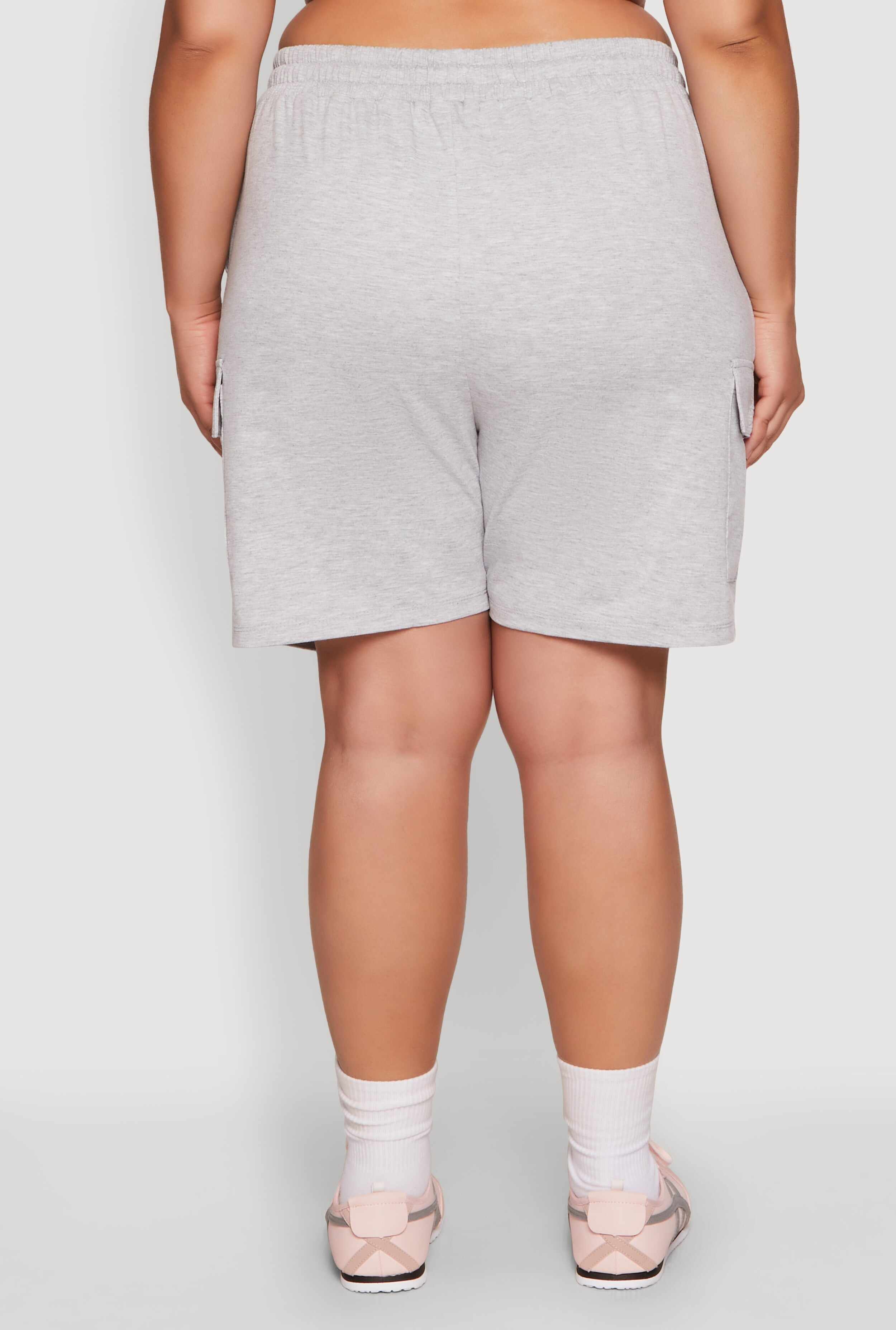 Plus Size Drawstring Cargo Pocket Sweatshorts