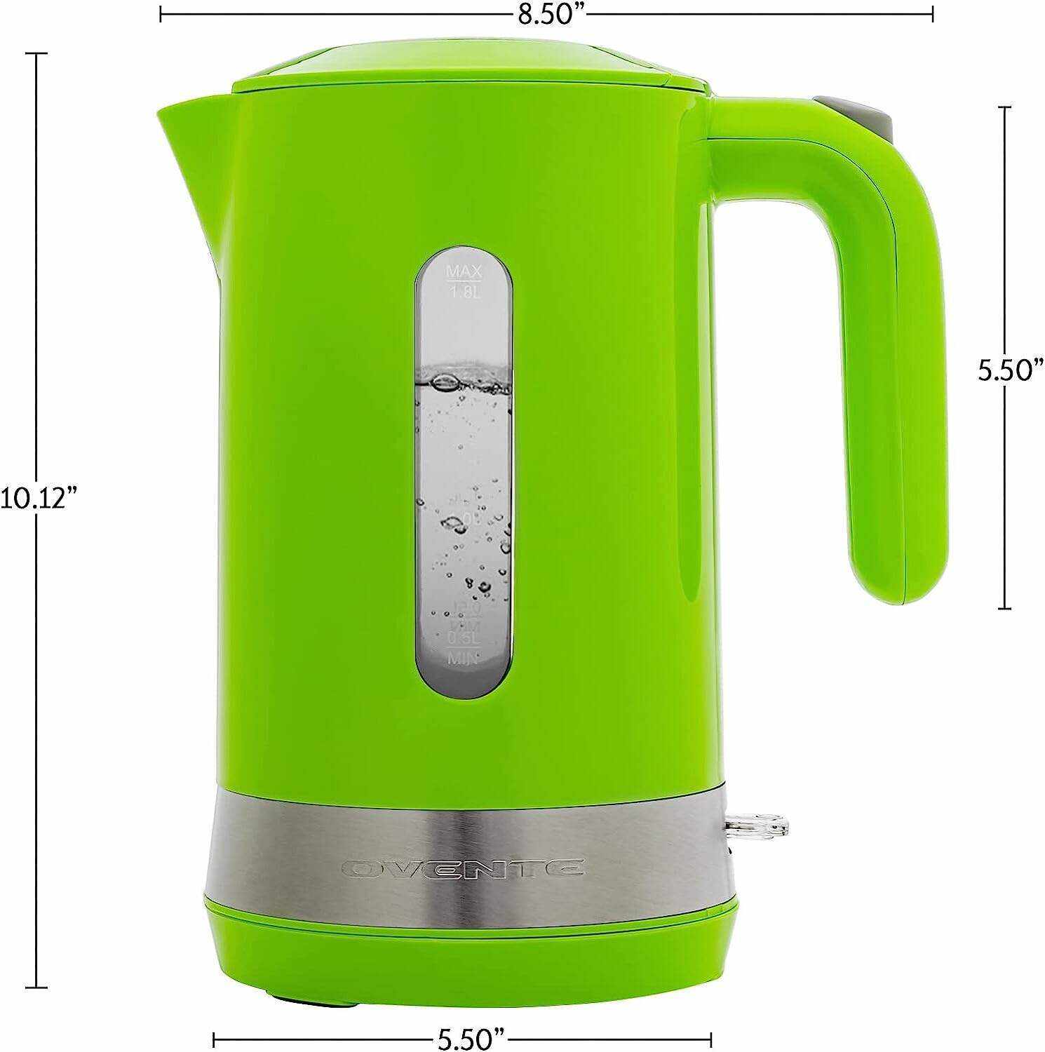 OVENTE Electric Kettle Hot Water Heater 1.7 Liter - BPA Free Fast Boiling Cordless Water Warmer - Auto Shut Off Instant Water Boiler for Coffee & Tea Pot - White KP72W