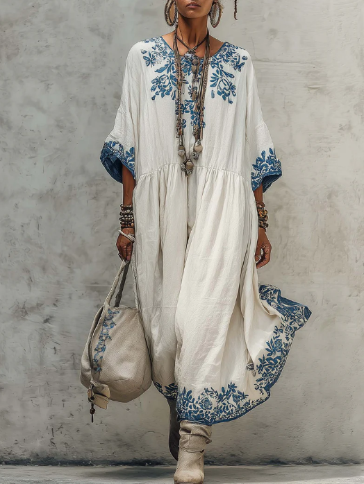🔥Summer Arrivals🌟Retro Floral Print Cozy Vacation Dress
