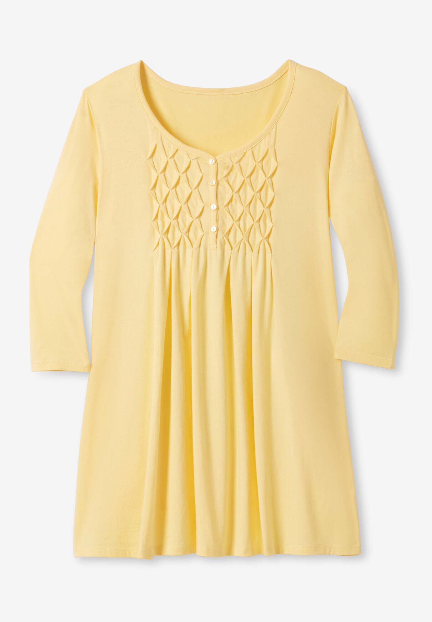 Smocked Henley Trapeze Tunic