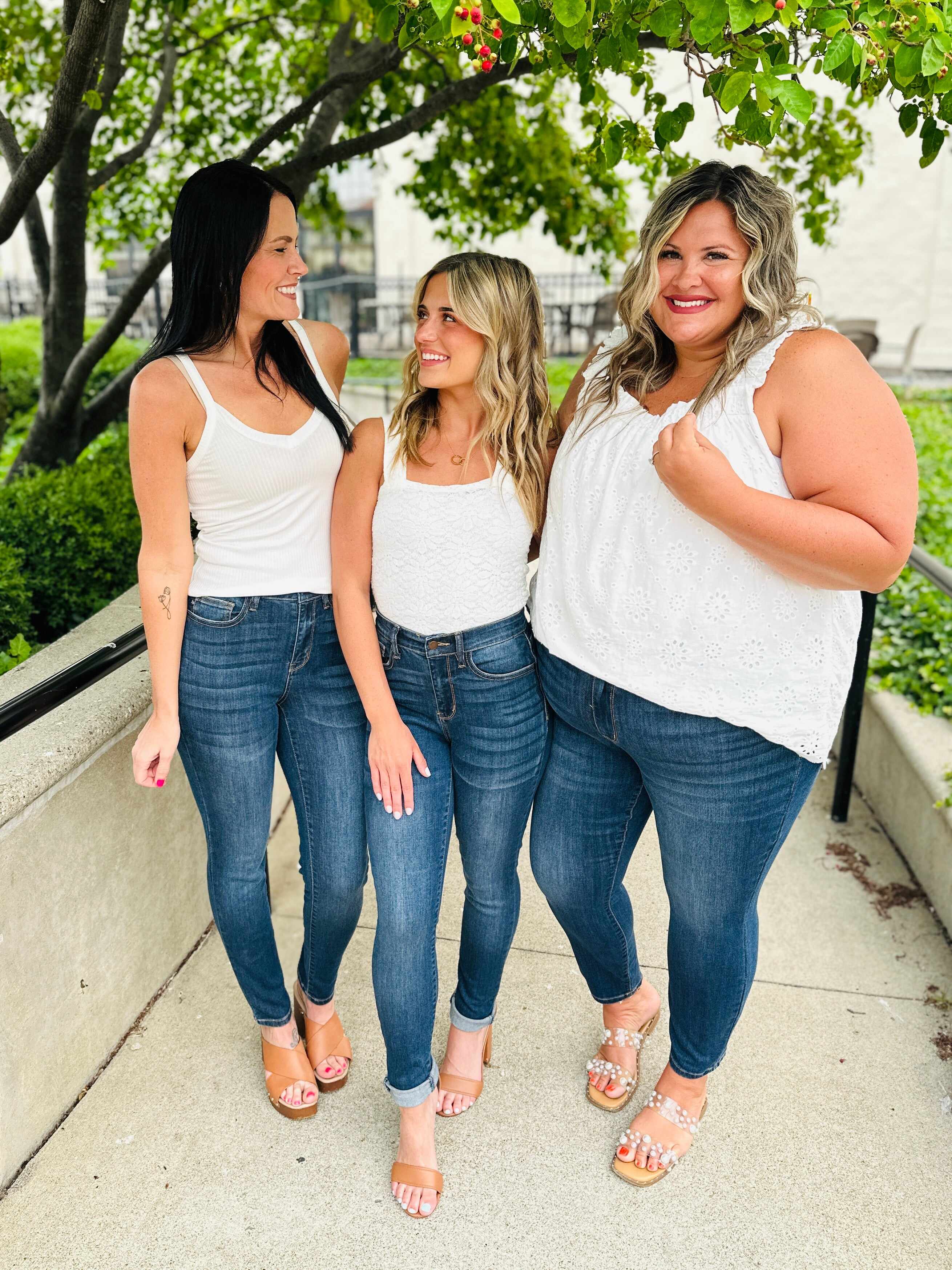 Reg/Curvy Blessed and NonDistressed Relaxed Fit Jeans