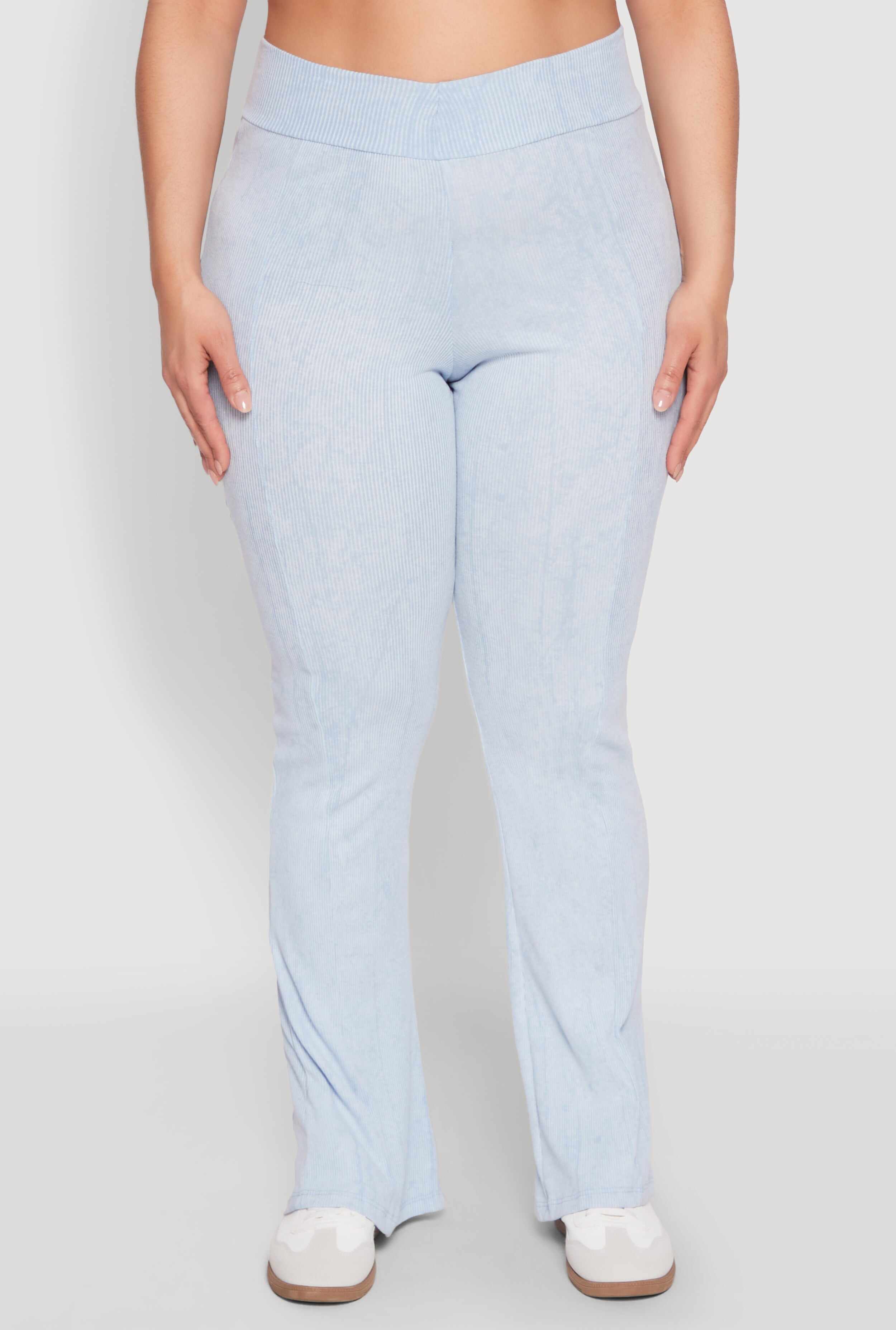 Plus Size Mineral Wash Boot Cut Pants