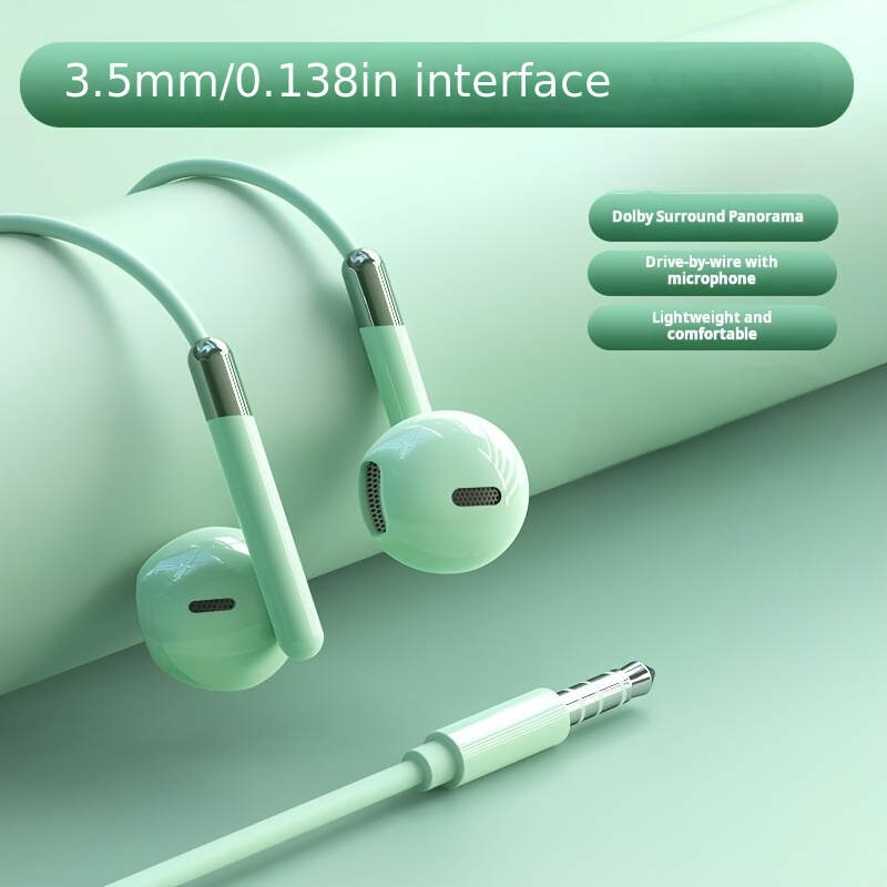 Half In-Ear Wired Headphones with Microphone for Calls, Suitable for Most 3.5mm Round Jacks, Type-C Digital Jack Wired Headphones for Gaming, Live Streaming, Karaoke, Sports Running Jumping Rope