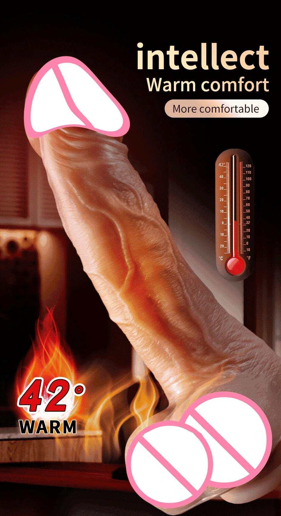 Realistic Penis Automatic Retractable Heated Swing Vibrator with Remote Control  Sex Toy for Woman Masturbator Dildo Adult shop