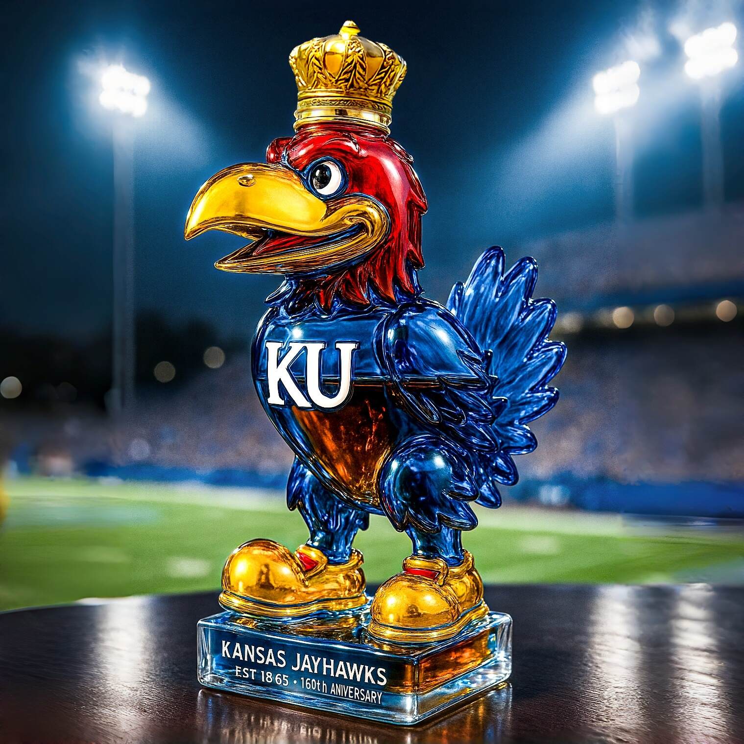 Kansas Jayhawks 160th Anniversary Whiskey Bottle