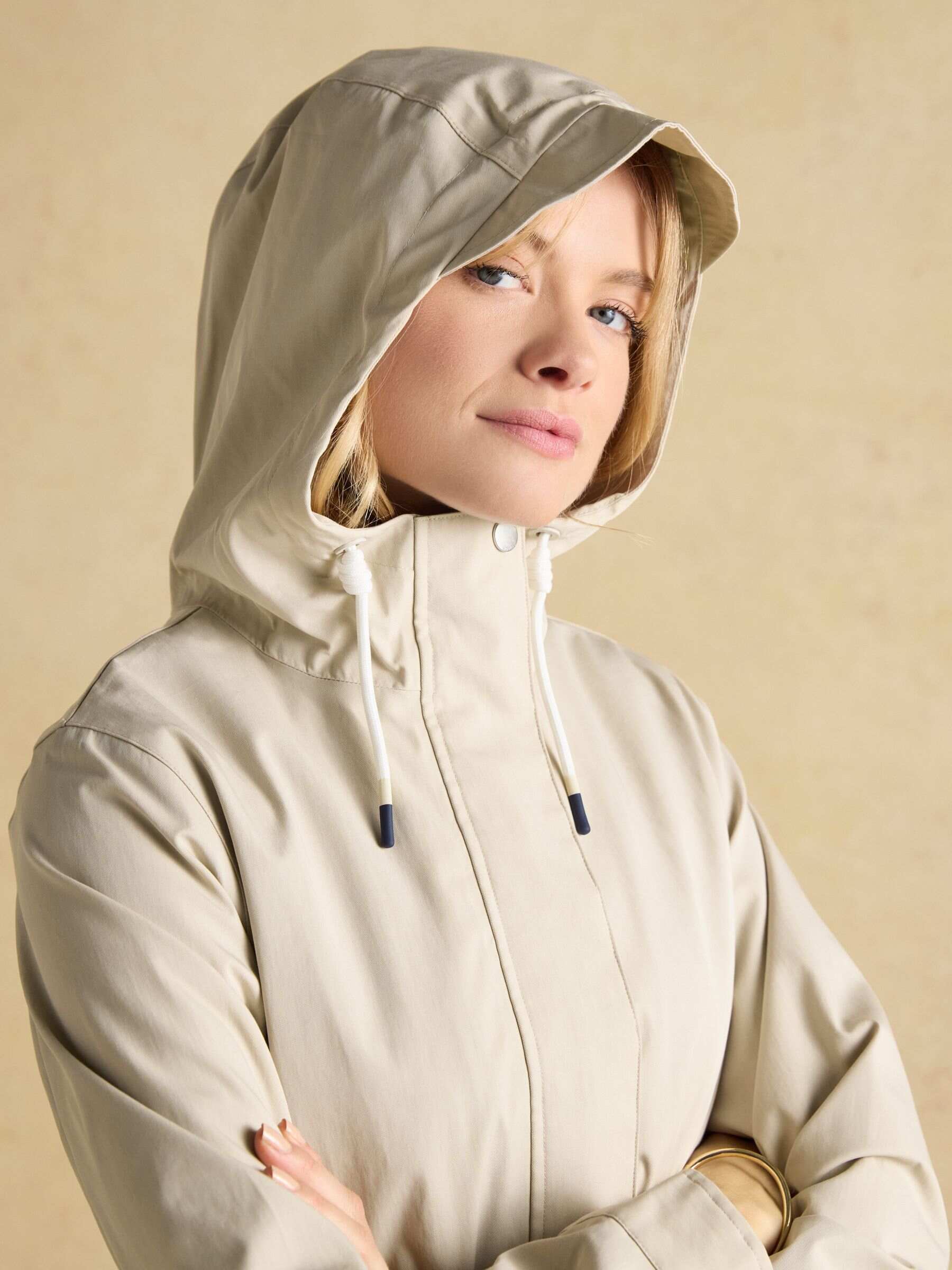 Portwell Beige Waterproof Raincoat With Hood