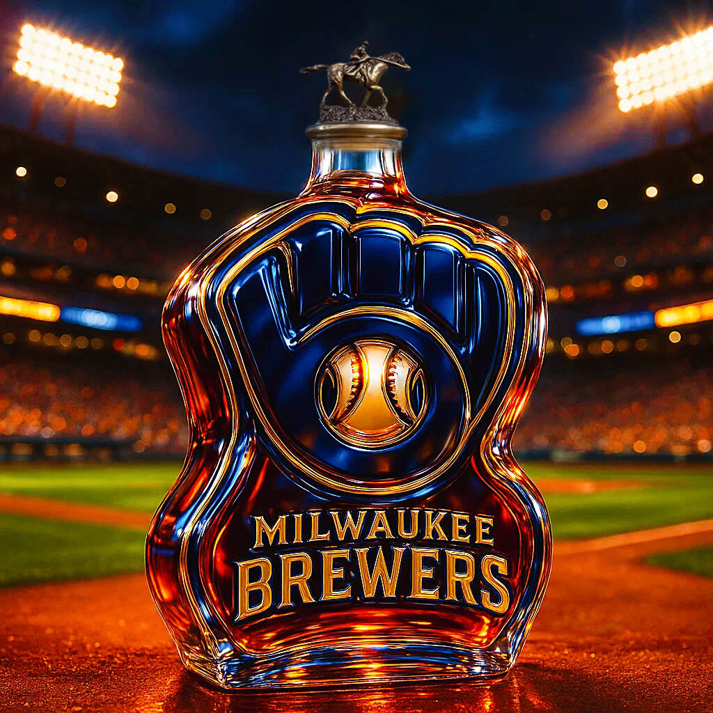 Milwaukee Brewers Whiskey Bottle