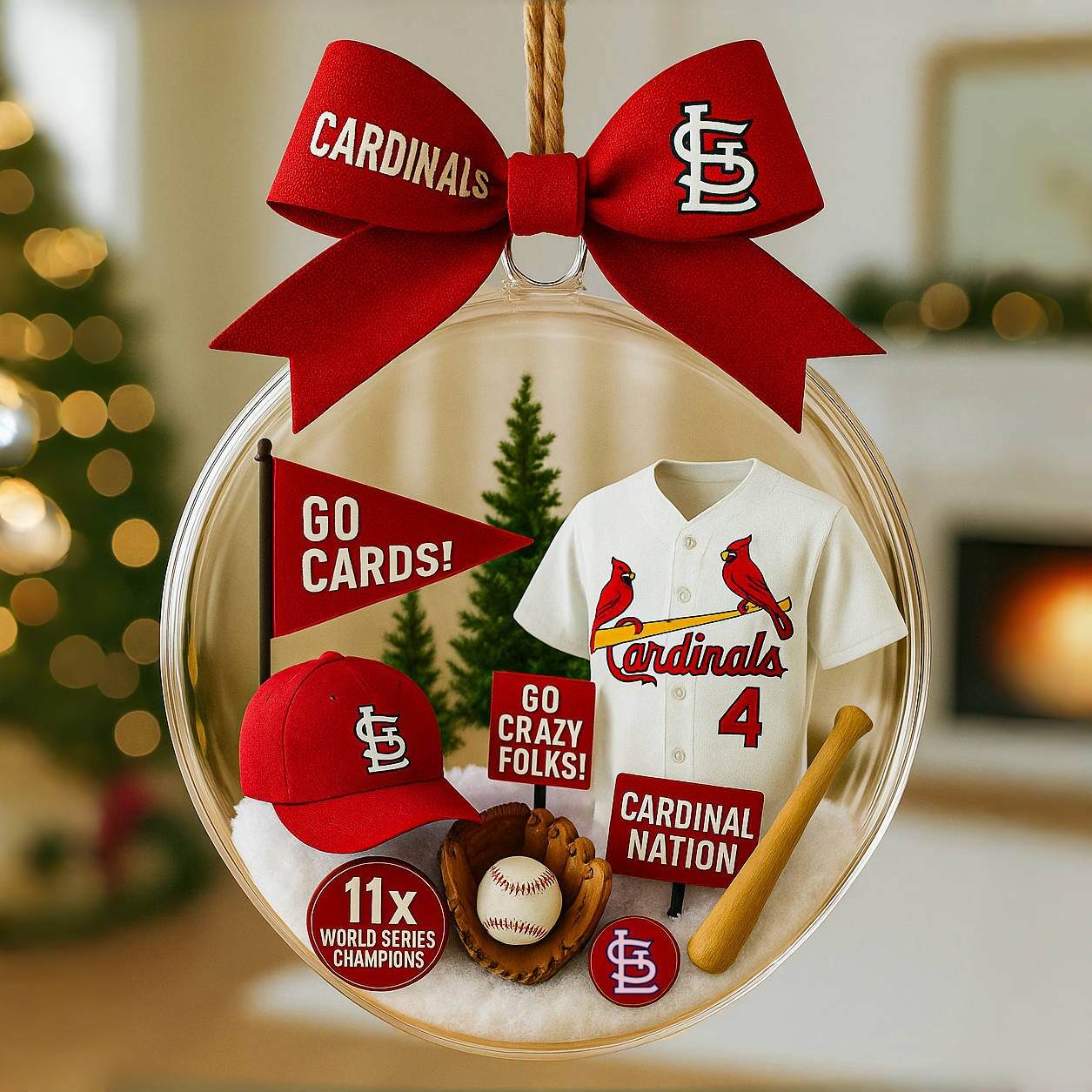 MLB Team Snow Globe Ornament