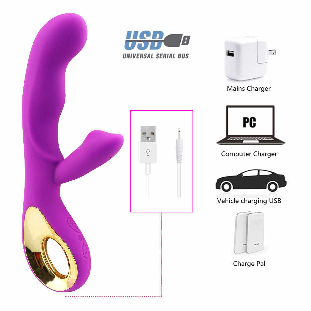 G-Spot Rabbit Vibrator with Clitoral Stimulator – Waterproof Rechargeable