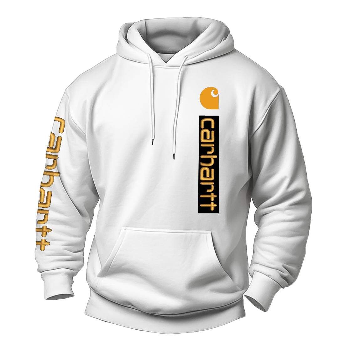 Men's Vintage Letter Print Pocket Long Sleeve Hoodie