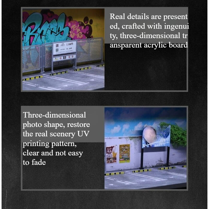 1:64 Scale Urban Street Scene Diorama Display Case – Industrial Roadside Setting for Diecast Cars