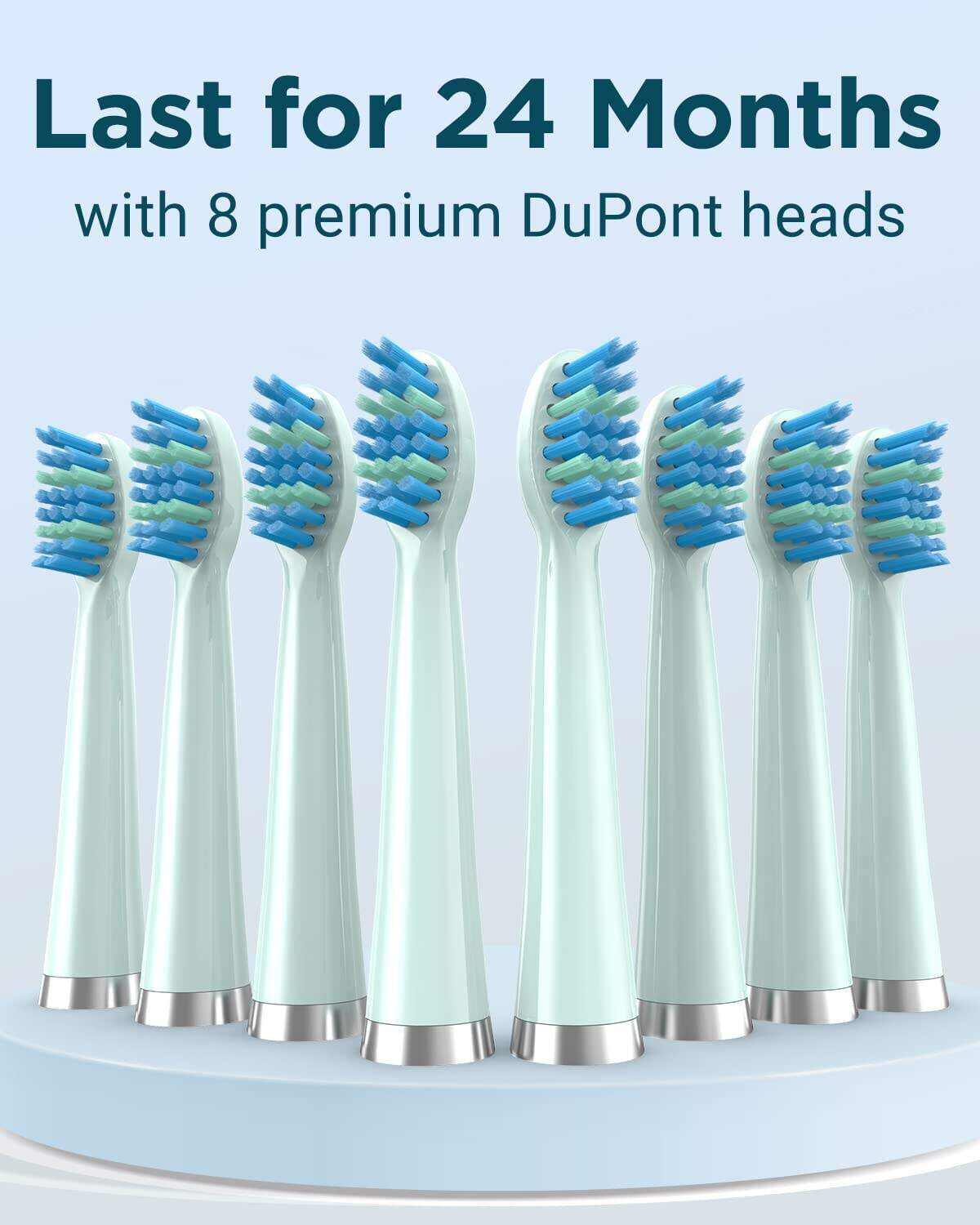 Sonic Electric Toothbrush for Adults - Rechargeable Electric Toothbrushes with 8 Brush Heads, & Travel Case,Teeth Whitening , Power Electric Toothbrush with Holder, Once Charge for 120 Days - H8 Pink