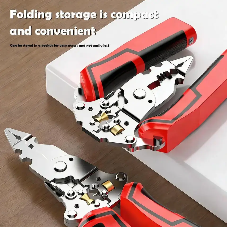 Foldable Wire Stripper Multi-function Electrician Wire Splitter Wire Winding Pliers Crimping Pliers Hand Tool