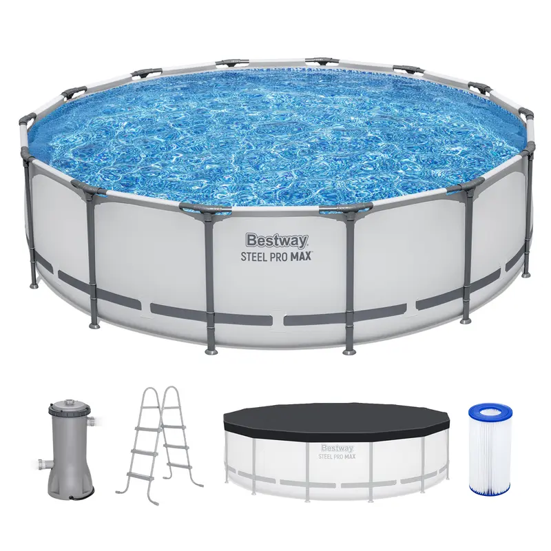 10ft Round Above Ground Outdoor Swimming Pool with Filter Pump