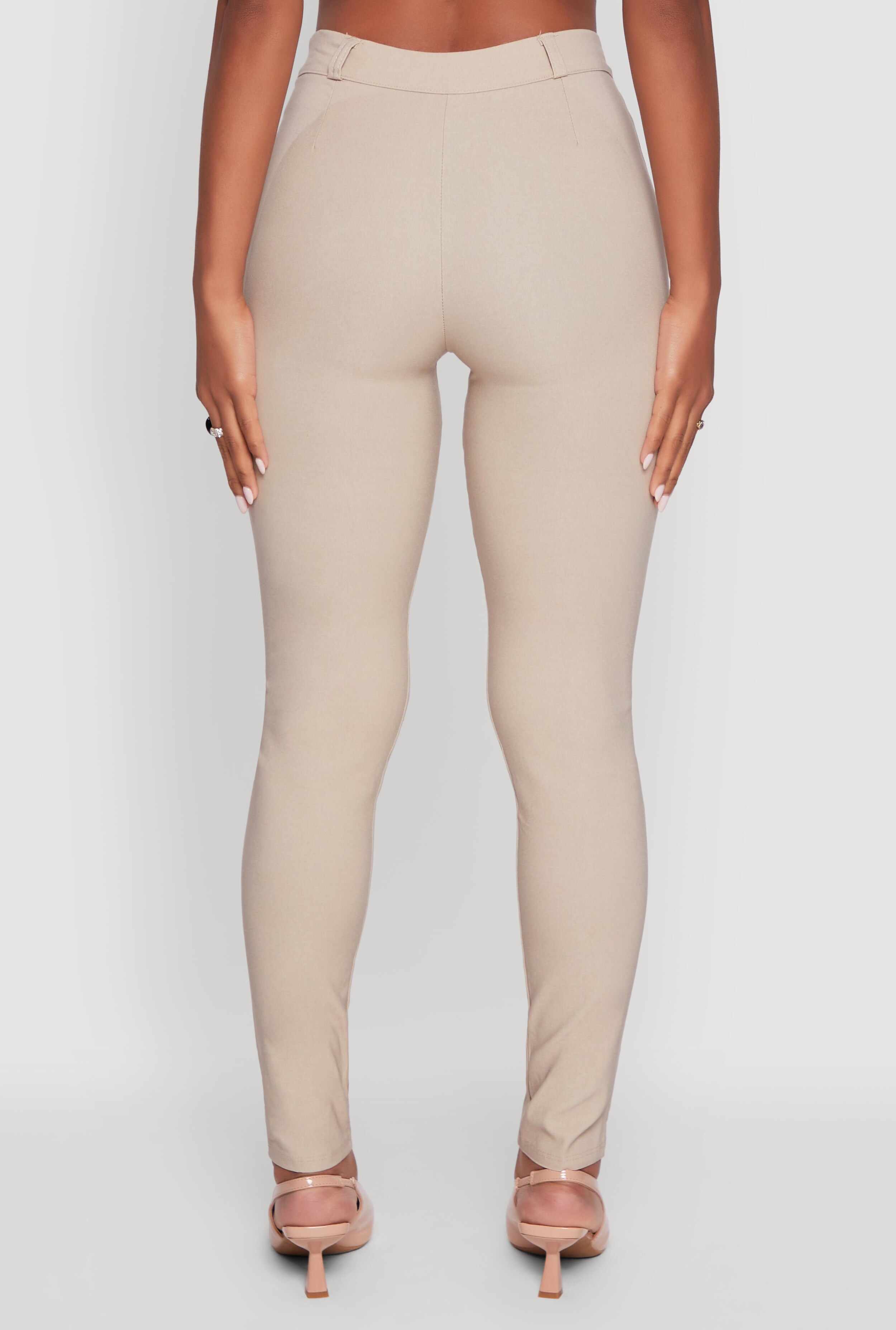 Stretchy High Waisted Skinny Leg Chinos
