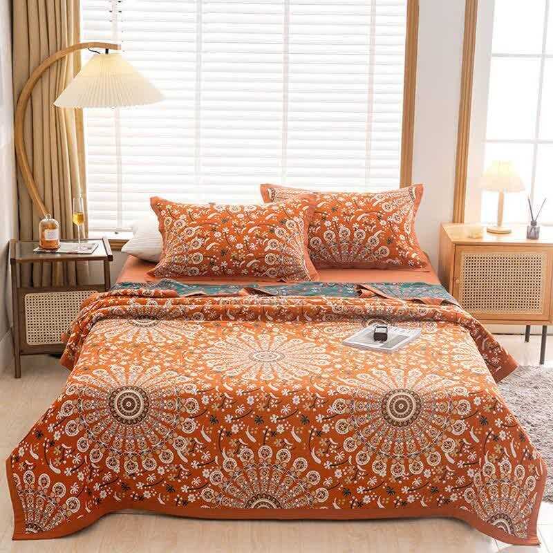 Flower Fireworks Pattern Cotton Gauze Quilt