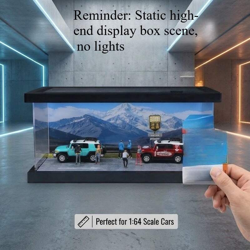 1:64 Scale Scenic Road Trip Diorama Display Case with LED Lighting – Immersive Landscape Scene for Diecast Cars