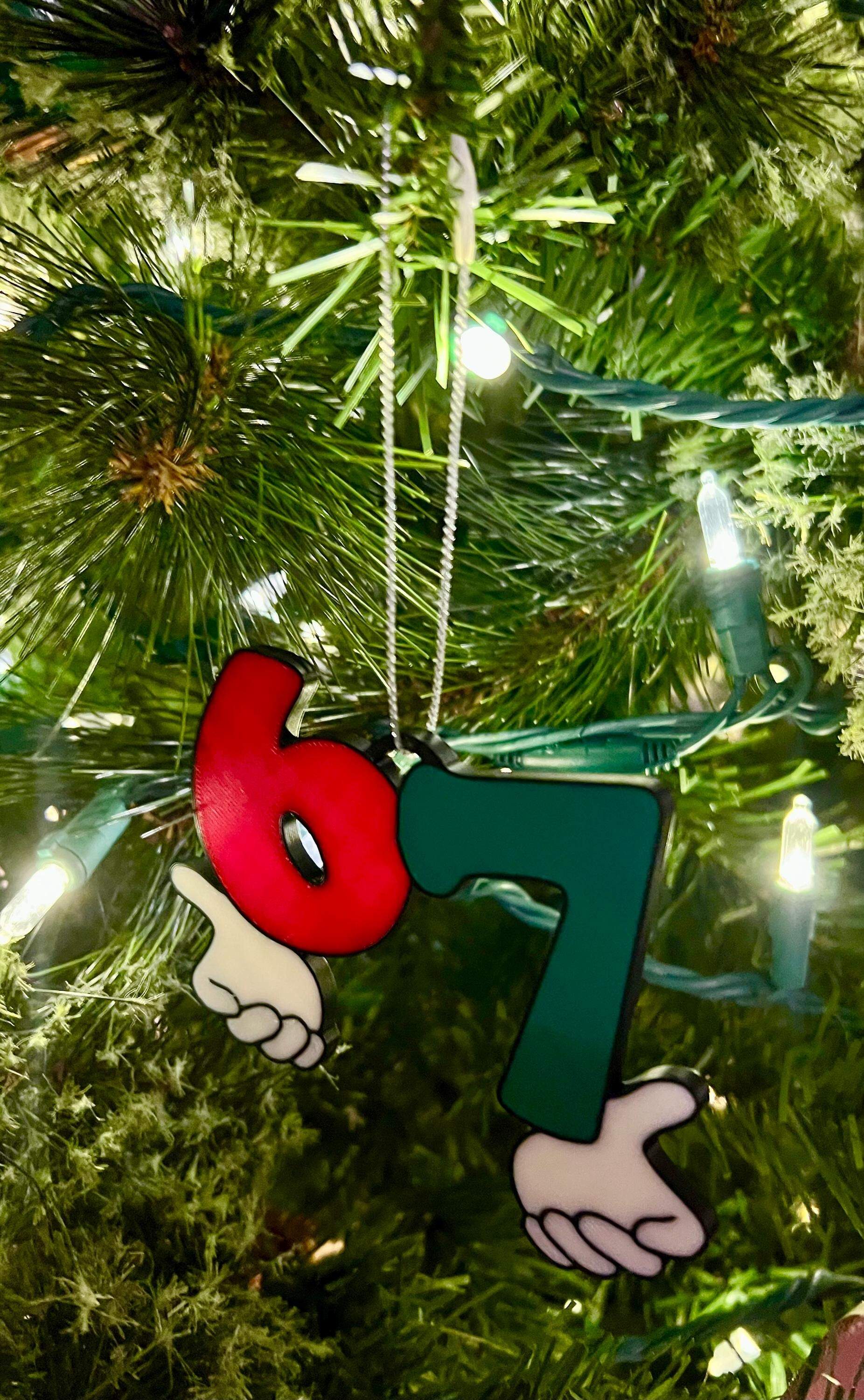 Funny “6-7” Hand Gesture Ornament