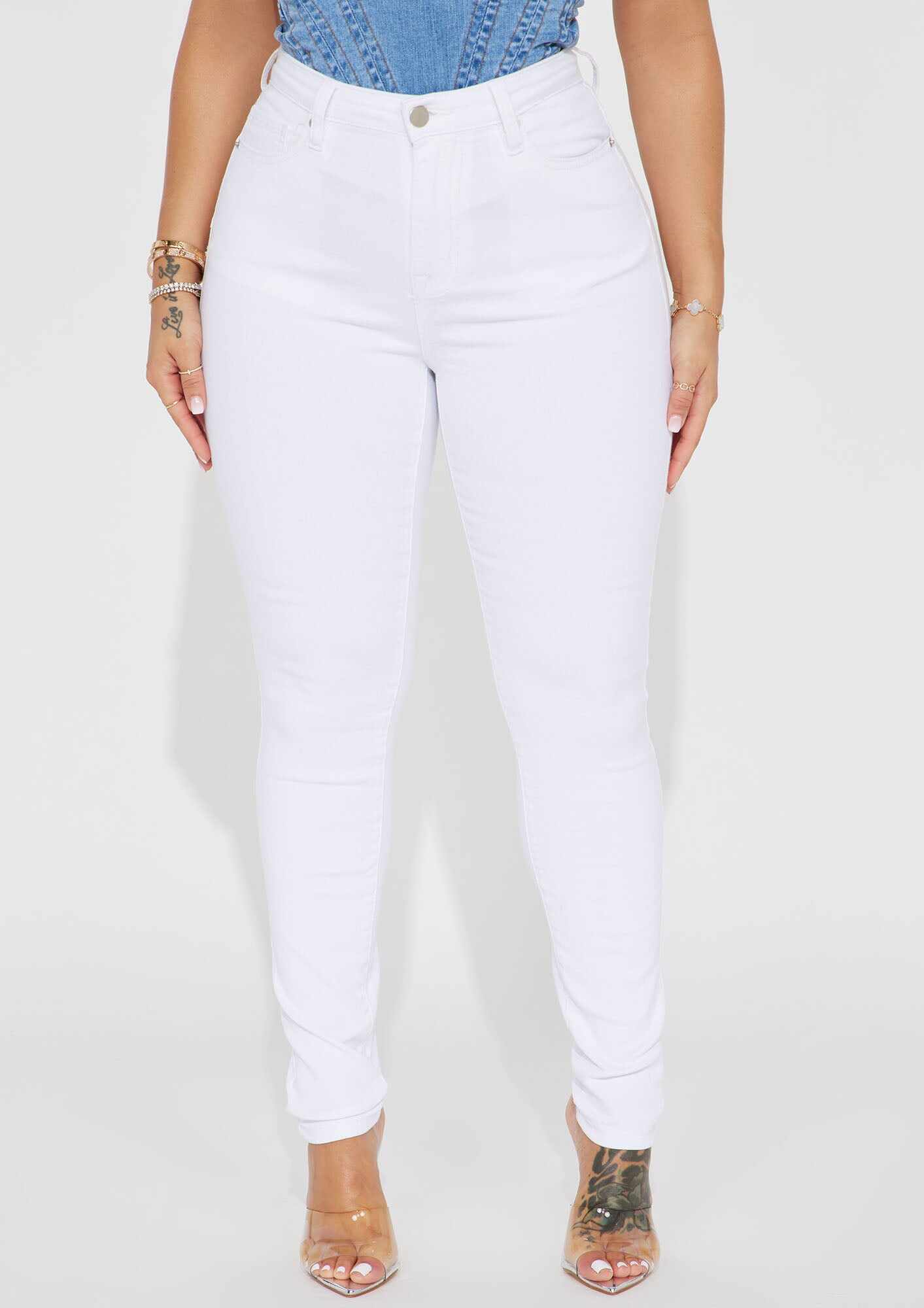 Chicago Sculpting High Rise Stretch Skinny Jeans - White
